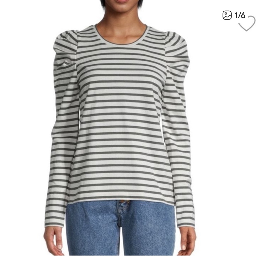 Rebecca Minkoff Green and White Striped Top